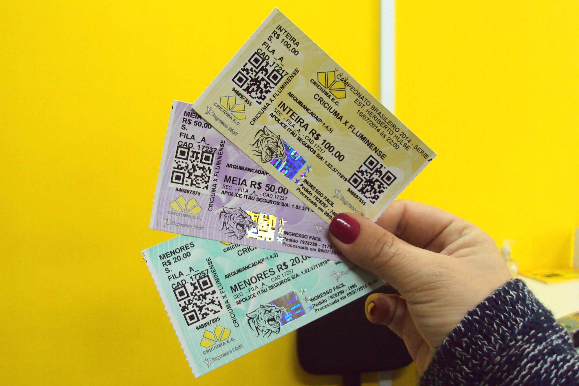 Ingressos à venda para o jogo contra o Fluminense